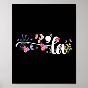 Póster Comma La Kamala Harris Vintage Floral Feminine Pre