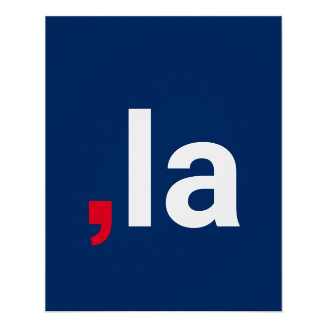 Póster Comma La kamala pronunciación divertida azul rojo  (Anverso)