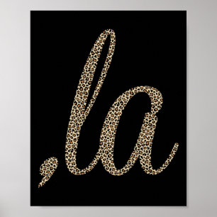 Póster Comma La Leopard Print Funny