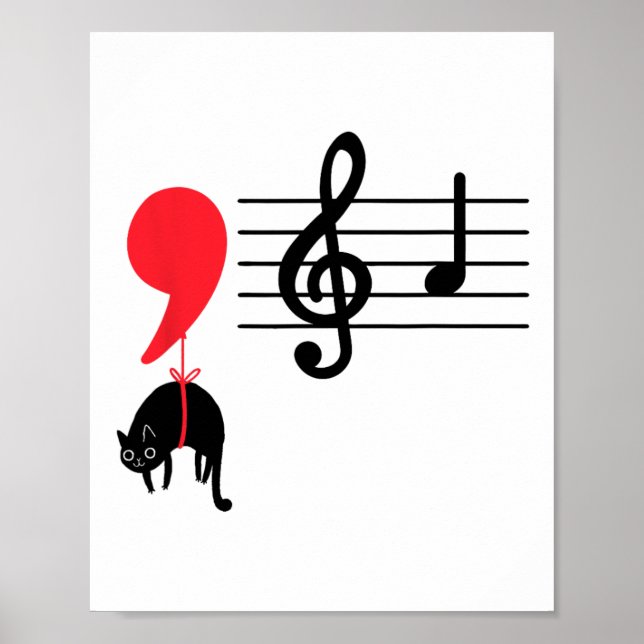 Póster Comma La Music Notes Kamala Harris Music Teacher E (Frente)