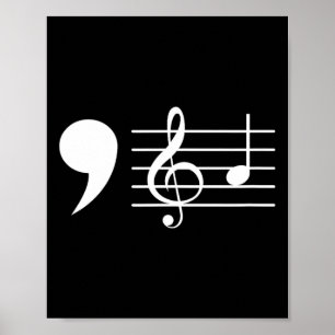 Póster Comma La Music Notes Kamala Harris Music Teacher E