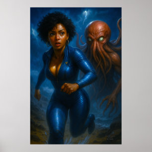 Póster Commander Gail Kween vs Pulpo Grotesco   Anime 