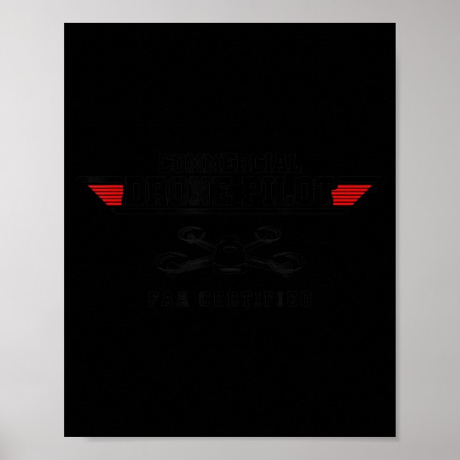 Póster Commercial Drone Lot Faa Certified Drone Lot Drone (Frente)