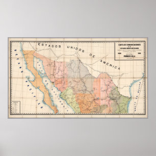 Póster (Communications Letter) Map of Mexico