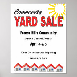 Póster Community Yard Sale poster