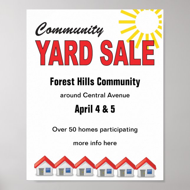 Póster Community Yard Sale poster (Frente)