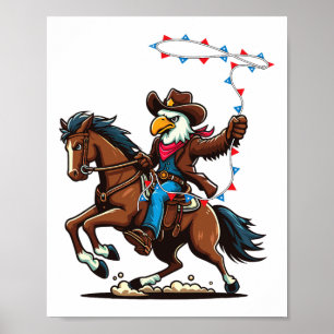 Póster Cómnibus Cowboy Caballo de Águila Calva