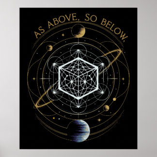 Póster Como Arriba, Muy Abajo - Geometría Sagrada Cósmica