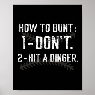Póster Cómo Buntar No Golpear Un Dinger Divertido Vender 