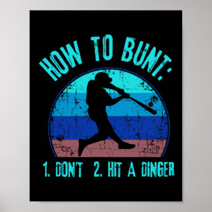 Póster Cómo Buntar No Golpear Un Dinger Divertido Vender