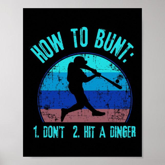 Póster Cómo Buntar No Golpear Un Dinger Divertido Vender  (Frente)