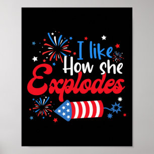 Póster Como Cómo Explota Fuegos Artificiales Pareja Funny