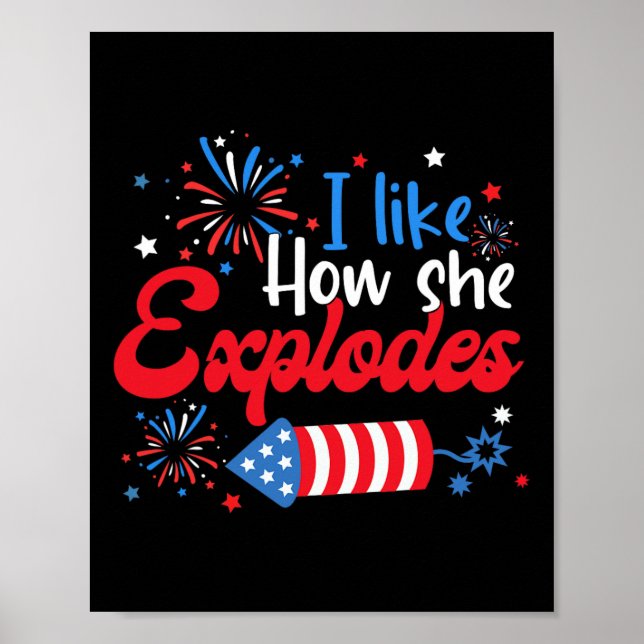 Póster Como Cómo Explota Fuegos Artificiales Pareja Funny (Frente)