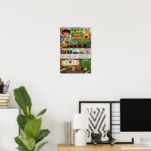 Póster Cómo crecen las plantas