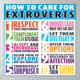 Póster Cómo Cuidar De Los Extrovertidos