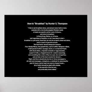 Póster Cómo desayunar de Hunter S Thompson