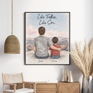 Póster Como el padre, como el hijo Retrato de montaña