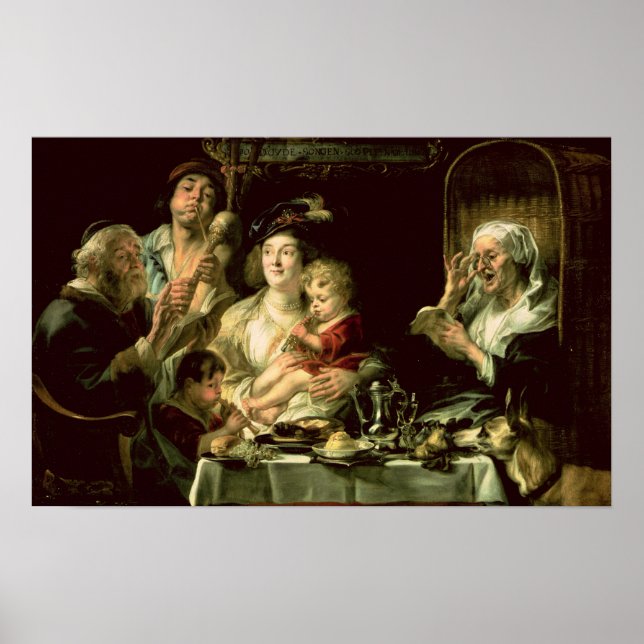 Póster Como el viejo canto, también la cuerda joven, 1638 (Frente)