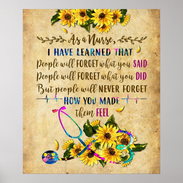 Póster Como enfermera Inspiradora y motivacional (Frente)