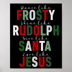 Póster Como Escarcha Escarcha Rudolph Dale a Santa Amor J