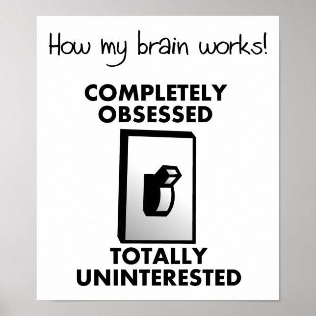 Póster Cómo funciona mi cerebro un Poster gracioso (Frente)