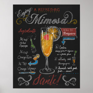 Póster Cómo hacer un Poster de pizarra de mimosa