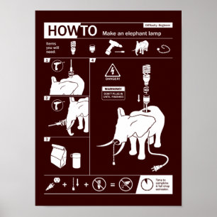 Póster Cómo hacer una lámpara de elefante