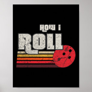 Póster Cómo hago un divertido boliche gráfico golpea a la