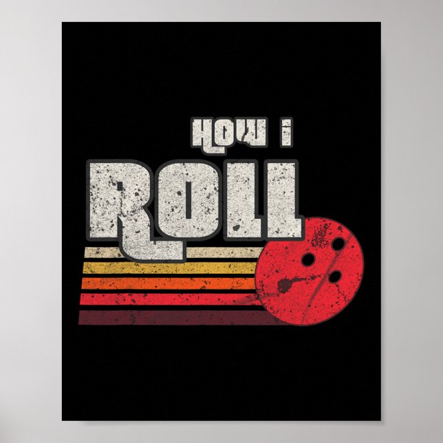 Póster Cómo hago un divertido boliche gráfico golpea a la (Frente)
