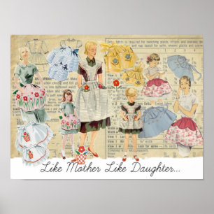 Póster Como Madre Como Hija Vintage Aprons Poster