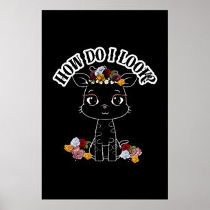 Póster ¿Cómo me veo? Girafa femenina bebé