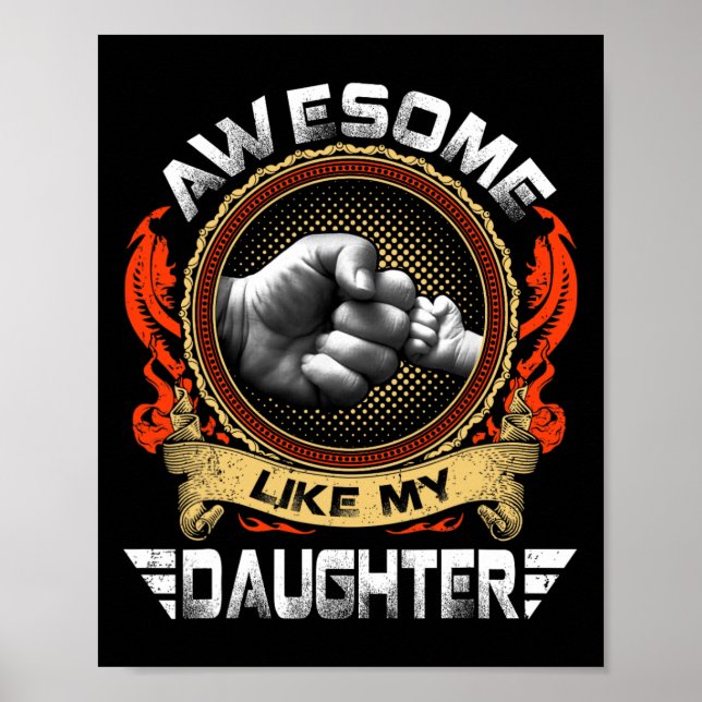 Póster Como mi hija regalos hombres padre padre padre día (Frente)