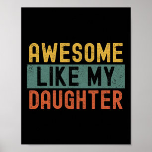 Póster Como mi hija Vintage Fathers Day Funny