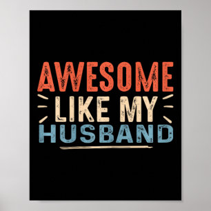 Póster Como mi marido Vintage Cute Fathers Day WiFi de la