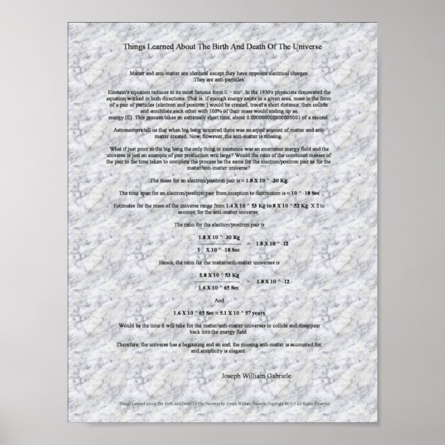 Póster Cómo nació el universo y morirá (Frente)