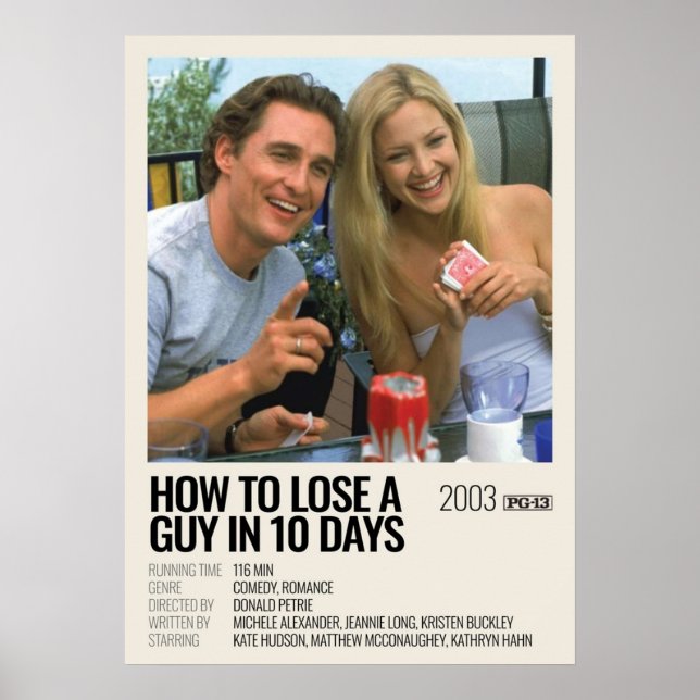 Póster Cómo perder a un hombre en la película 10 Days 200 (Frente)