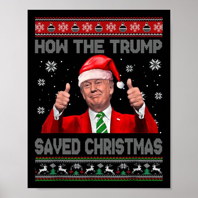 Póster Cómo salvó a los Navidades Trump es gracioso (Frente)
