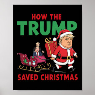 Póster Cómo salvó Trump a los Navidades Divertidos Trump 