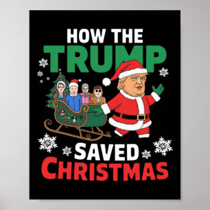 Póster Cómo salvó Trump a los Navidades Divertidos Trump 