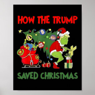 Póster Cómo salvó Trump a los Navidades Divertidos Trump 