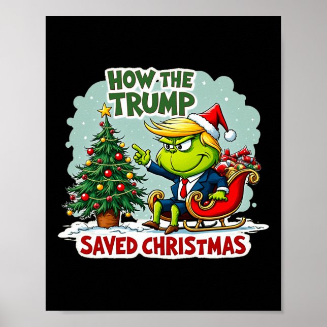 Póster Cómo salvó Trump a los Navidades Divertidos Trump  (Frente)