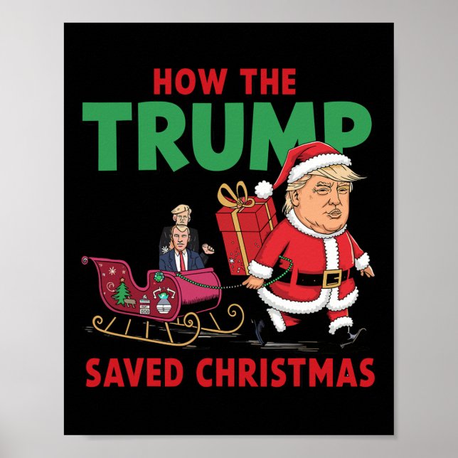 Póster Cómo salvó Trump a los Navidades Divertidos Trump  (Frente)