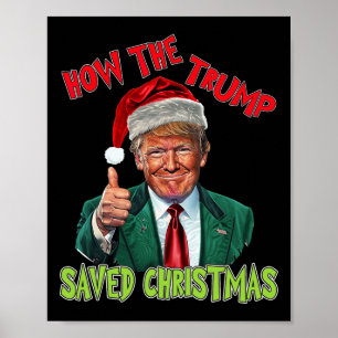 Póster Cómo salvó Trump a los Navidades Divertidos Trump 