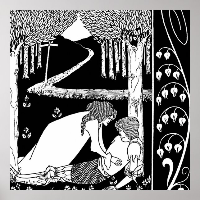 Póster “Cómo se descubrió a Sir Lancelot” de Aubrey Beard (Frente)