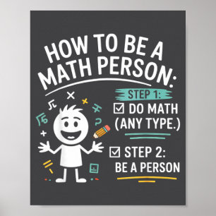 Póster Cómo Ser Una Persona De Matemáticas Profesor Diver