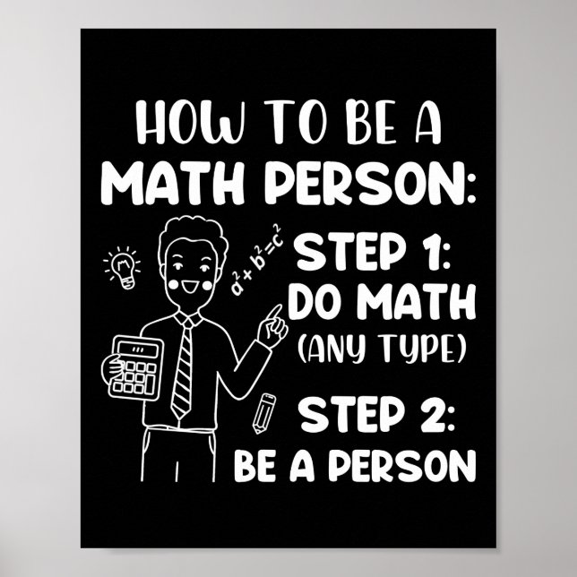 Póster Cómo ser una persona matemática, regalo divertido  (Frente)