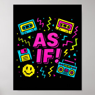 Póster Como si el diseño gráfico inspirado en los 90 fuer