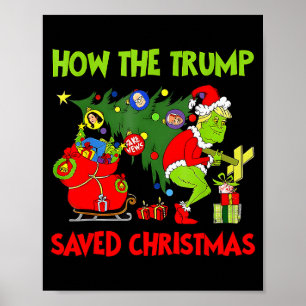 Póster Cómo Trump Salvó La Navidad Divertido Trump Navida