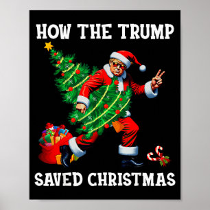Póster Cómo Trump Salvó La Navidad Divertido Trump Navida