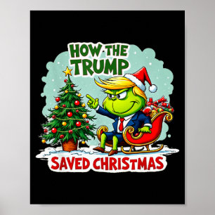 Póster Cómo Trump Salvó La Navidad Divertido Trump Navida